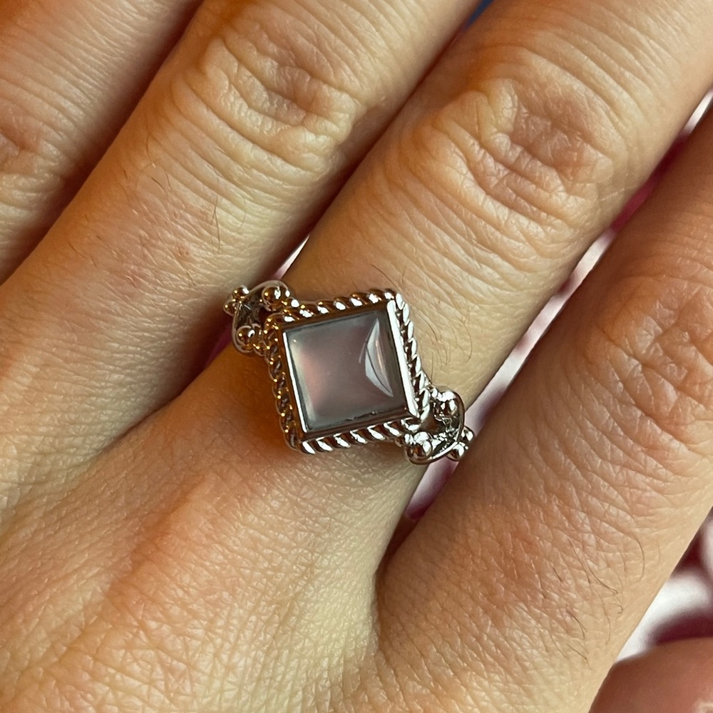 925 Silver Jewelry Princess Cut Opal Wedding Ring - Picture 6 of 8